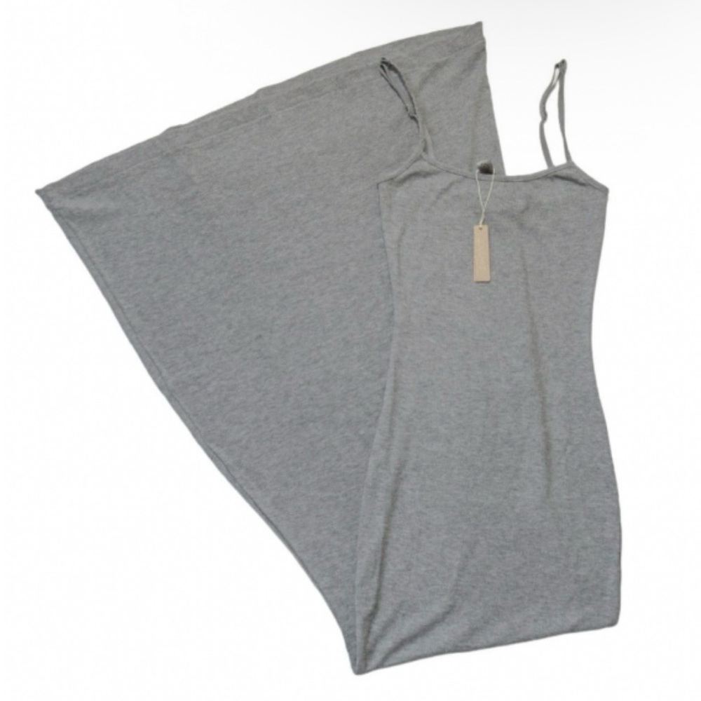 SKIMS Grey Ribbed Maxi Slip Dress - Picture 2 of 4